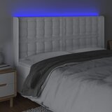  LED uzglavlje bijelo 163x16x118/128 cm od umjetne kože | shoptok.hr