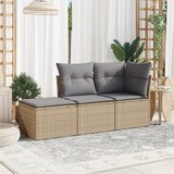 vidaXL 3-dijelni set vrtnih sofa od poliratana s jastucima bež Cijene