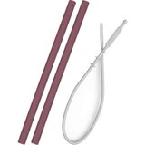 Minikoioi Straw with Cleaning Brush silikonska slamica s krtačko Rose 2 kos Cene