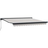 vidaXL Povlačivi tende Svijetlo siva i bijela. 450 × 300 cm - Svijetlosiva i bijela 450 × 300 cm s antracitnim okvirom | shoptok.hr