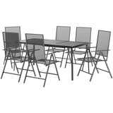  7-dijelni vrtni blagovaonski set antracit čelični | shoptok.hr