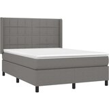  Box spring postelja z vzmetnico LED temno siva 140x190 cm blago, (20789660) | Shoptok.si