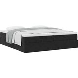 vidaXL Otomanski posteljni okvir z vzmetnicami črn 200x200cm žamet | Shoptok.si
