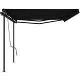  Automatska tenda na uvlačenje sa stupovima 6 x 3 m antracit | shoptok.hr