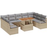 vidaXL set od 10 komada vrtnih sofe s jastučićima bež poli ratan | shoptok.hr