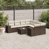 vidaXL 9-dijelni set vrtnih sofa s jastucima poliratan smeđi | shoptok.hr