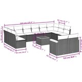  13-dijelni set vrtnih sofa od poliratana s jastucima sivi | shoptok.hr