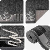  Trkački tepih FLORNES Tkani Siva Listovi 67 x 300 cm PP 7 mm | shoptok.hr
