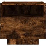  Noćni ormarići s LED svjetlima 2 kom dimljeni hrast 40x39x37 cm | shoptok.hr