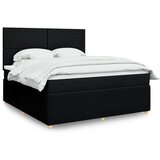 vidaXL Box spring postelja z vzmetnico črna 180x200 cm blago | Shoptok.si