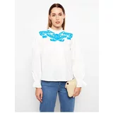 LC Waikiki Women's Standing Collar Embroidered Long Sleeve Oversize Blouse