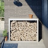  Stalak za drva za ogrjev bijeli 100x40x80 cm čelični | shoptok.hr