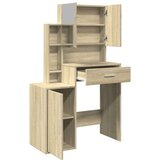 vidaXL Toaletna mizica z omarico sonoma hrast 80x39x80 cm | Shoptok.si