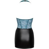 Cottelli - čipkasta sjajna haljina s čipkom (crno-zelena) | shoptok.hr
