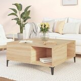 vidaXL Klubska mizica sonoma hrast 80x80x36,5 cm inženirski les | Shoptok.si