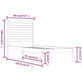  Okvir za krevet masivno drvo bijeli 90x190cm 3FT6 jednokrevetni | shoptok.hr
