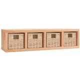  Polica s košarama 62 x 18 x 16 cm od masivnog drva oraha | shoptok.hr
