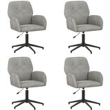 vidaXL Okretne radne stolice 4 kom. 54 x 55 x 90 cm Svjetlosiva Baršun - Svjetlosiva 4 Cijene
