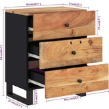  Noćni ormarić 50x33x62 masivno drvo bagrema i konstruirano drvo | shoptok.hr