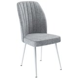 Hanah home set trpezarijskih stolica Platinum 6 kom, siva tkanina Jerry, bele metalne noge | Eponuda.com