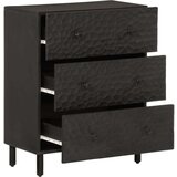  Bočni ormarić crni 60 x 33 x 75 cm od masivnog drva manga | shoptok.hr