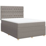 Maison Chic Box spring postelja - Vzmetna postelja z vzmetnico taupe 140x190 cm blago SL5220, (21887782) | Shoptok.si