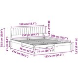  Kovinska posteljna konstrukcija z vzglavjem rjava in temno siva, (5000084582) | Shoptok.si