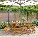Maison Chic Zložljivi Vrtni Stoli - Stol za vrti 8 kosov zeleno blago in trden les JS3300, (21875641) | Shoptok.si
