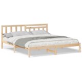 vidaXL Krevetna konstrukcija Smeđa 200 x 200 cm Čvrsta borova drva | shoptok.hr
