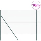 vidaXL Šesterokotna ograja Zelena 1.6x10 m Jeklo, Stebri ograje 7 kosov Zeleni Ø32 mm 210 cm Galvanizirano jeklo | Shoptok.si