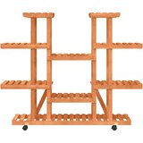  Stalak za cvijeće s kotačima 110x25x115 cm od masivne jelovine | shoptok.hr
