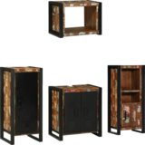 vidaXL Set namještaja za kupaonicu 4 pcs Čvrsto reciklirano drvo | shoptok.hr
