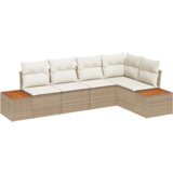 vidaXL set od 5 komada vrtne sofe s jastucima bež poli ratan akacija | shoptok.hr