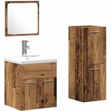  Set namje&amp;scaron;taja za kupaonicu 3 kom. Staro drvo 41 x 38,5 x 46 cm Slike