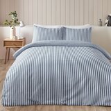 Catherine Lansfield Plava flanelska posteljina za krevet za jednu osobu 135x200 cm Stripe – Cijene