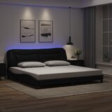  Okvir kreveta s LED-om bez madraca Hvar crni 200 x 200 cm | shoptok.hr
