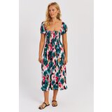 Cool & Sexy Women's Green Gimped Patterned Midi Dress | Eponuda.ba