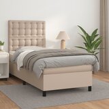 Maison Chic Box spring postelja - Vzmetna postelja z vzmetnico kapučino 100x200cm umetno usnje SL7051, (21886875) | Shoptok.si