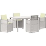  Vrtni set za objed s jastukom 5 pcs Bijela i krem PP | shoptok.hr