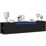 vidaXL Stenska TV omarica z LED lučkami črna 180x31x39,5 cm Cene