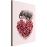  Slika - Elephant Lover (1-part) - Elephant Amid Pink Flowers 20x30 Standard | shoptok.hr