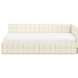  Kutni krevetni okvir s madracem 2 kom. Krema Baršun - Krema 90 x 200 cm | shoptok.hr
