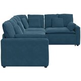  Modularna sofa s jastucima, plava baršunasta | Shoptok.si