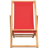 Sklopiva stolica za plažu od masivne tikovine crvena | shoptok.hr