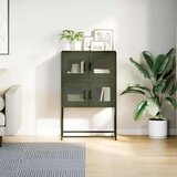 vidaXL Visoka ploča maslinasto zelena 68x39x107 cm čelik | shoptok.hr