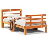 vidaXL Okvir kreveta s uzglavljem voštano smeđi 75x190 cm od borovine | shoptok.hr