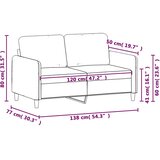  Dvosjed žuti 120 cm baršunasti | shoptok.hr