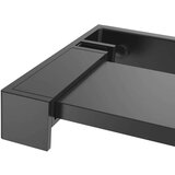 Pregrada za tuš s policom crna 80 x 195 cm s mutnim staklom ESG | shoptok.hr