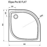 Ravak XA237711010 Elipso 90 x 90 cm polkrožna tuš kad iz litega marmorja | Shoptok.si