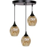 Candellux Lighting luster/visilica-aspa viseća lampa crna 3X40W E27 smedja abažur | Eponuda.com